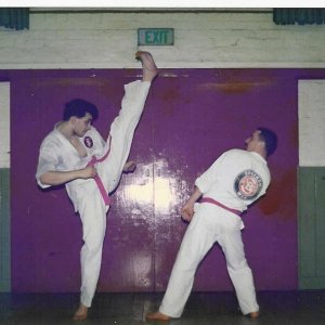 Black belt training -axe kick