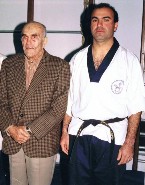 Imi Lichtenfeld Founder Of Krav Maga & Ami Niv Founder Of Aiki Krav Maga.
Photo from the year 1994